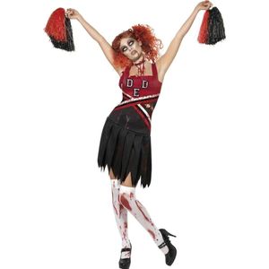 Smiffys High School Horror Cheerleader Costume, Red & Blac