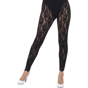 Panty - Zwart - Kanten - Bloemenprint