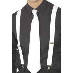 Smiffys - Elasticated Bretels - Wit