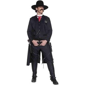 Smiffys Authentiek westernkostuum voor sheriff met jasje, bovenstuk, strik en badge