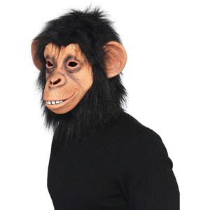 Chimpansee apen dieren verkleedmasker - carnaval - volwassenen - zwart