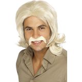 Blonde seventies heren pruik