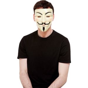Smiffys 52364 Guy Fawkes masker, uniseks, volwassenen, wit, Eén maat