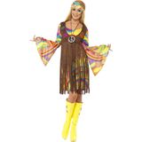 Carnaval Groovy Lady Kostuum - Bruin - Maat S - Carnaval