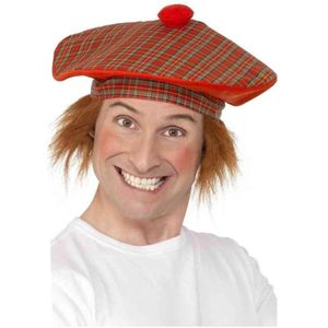 Deluxe Tam-O-Shanter Hat, Red, with Hair