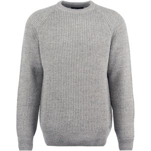 Barbour Trui Lamswol Knitted Stone Grijs - Heren