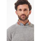 Barbour Trui Lamswol Knitted Stone Grijs - Heren