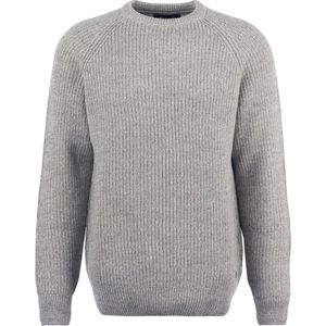 Barbour Trui Lamswol Knitted Stone Grijs - Heren