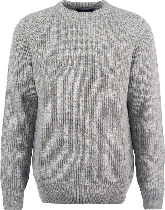 Barbour Trui Lamswol Knitted Stone Grijs - Heren