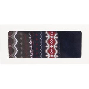 Barbour - Fairisle Sock Gift Box - Cranberry Black Slate Mix - 3 Paar Sokken
