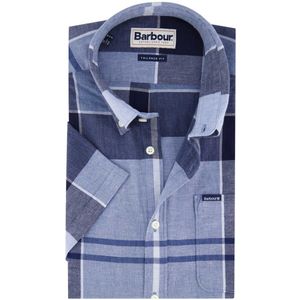 Barbour - Overhemd - Donkerblauw - 89% Katoen, 11% Linnen, Tailored Fit, Borstzak