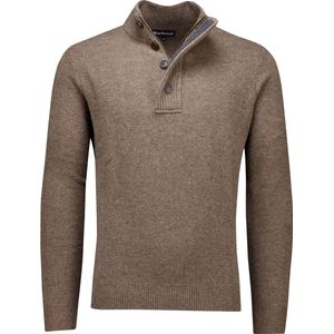 Barbour - Half-Zip Trui - Effen Bruin - Gebreid - Normale Fit