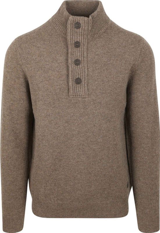 Barbour - Bruine Wollen Trui - Heren - Hoge Hals