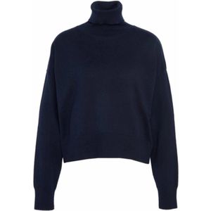 Barbour - Shelby Knitted Jumper - Trui - Navy - Katoen-Kasjmier
