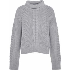 Barbour - Beatrix Knitted Jumper - Trui - Grey Marl - Katoen-Wolmix