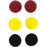 Oorkussens - Universeel - Rood/Zwart/Geel - 3x 2 Stuks