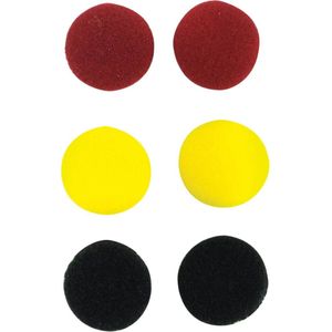 Oorkussens - Universeel - Rood/Zwart/Geel - 3x 2 Stuks