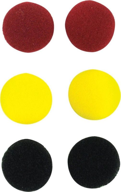 Oorkussens - Universeel - Rood/Zwart/Geel - 3x 2 Stuks