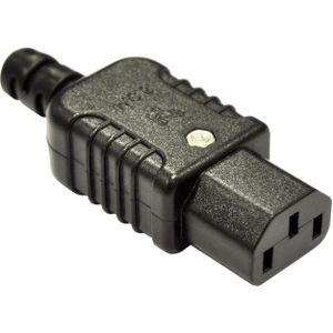 C13 stroomstekker | recht | heavy-duty | zwart