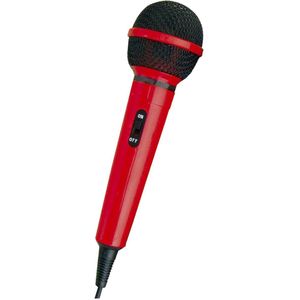 Mr Entertainer bedrade karaoke microfoon - 6,35mm Jack / rood - 2,8 meter