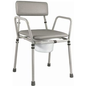 Toiletstoel - Donker Blauw - Vinyl - Hoogte Verstelbaar - Stapelbaar