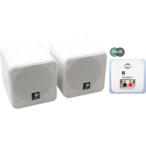 Witte 4 inch full range mini opbouw luidsprekerset 80 watt