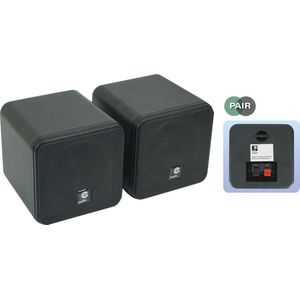 Zwarte 4 inch full range mini opbouw luidsprekerset 80 watt