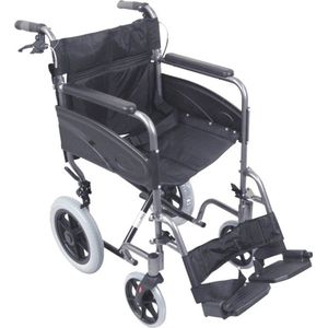 Aidapt - Transportrolstoel - Opvouwbaar - Puncture-proof Banden - Lichtgewicht Aluminium Frame