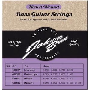 Set van 4 Nickel Wound Basgitaar Snaren - Gauge Medium