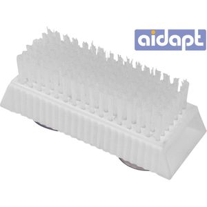 Aidapt nagelborstel wit - met zuignappen