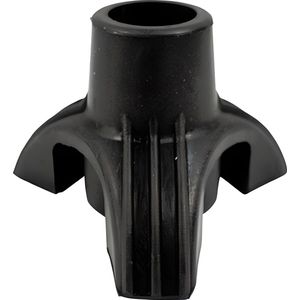 Tri-Support Wandelstokdop - Zwart - Kunststof - Voor Stabiliteit