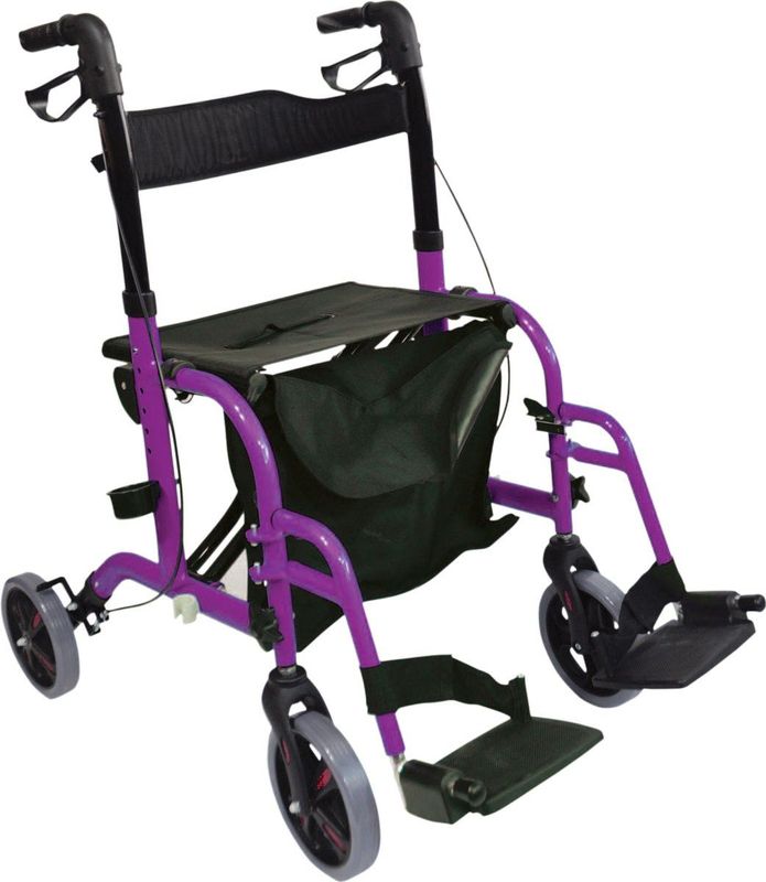 Aidapt - Duo Deluxe - Rollator - Aluminium - Lichtgewicht - Inclusief Boodschappentas