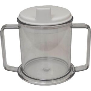Drinkbeker - Transparant - 400 ml - Met Twee Handgrepen - 120x140x90 mm