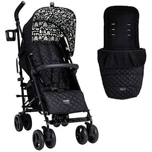 Cosatto Supa 3 kinderwagen met voetenzak, lichte kinderwagen vanaf de geboorte tot 25 kg, eenvoudig en compact, opvouwbare paraplu, grote boodschappenmand met draaggreep (silhouet)