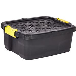 CEP HW444 Strata Opbergdoos Hoge belastbaarheid, 24 l, plastic, zwart/geel, 50 x 40 x 20 cm