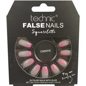 Technic Cosmetics False Nails Squareletto valse nagels Ombre 24 st