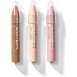 Make-Upstiften - Bruin/Ivoor/Roze - Romige Textuur - 3-in-1 Set