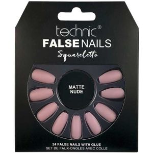 Technic Cosmetics False Nails Sqarletto valse nagels Matte Nude 24 st