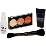 Technic - Contour Set - 3 Tinten - Primer - Setting Spray - Dubbelzijdige Kwast