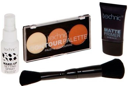 Technic - Contour Set - 3 Tinten - Primer - Setting Spray - Dubbelzijdige Kwast