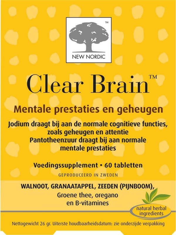 New Nordic Clear brain 60 tabletten
