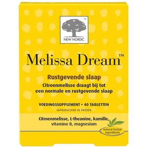 New Nordic Melissa Dream – Rustgevende slaap – Vegan voedingssupplement met citroenmelisse – 40 tabletten