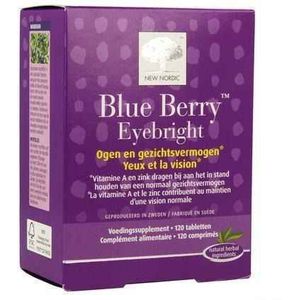New Nordic Blue Berry Eyebright Voedingssupplement Ogen 120 Tabletten