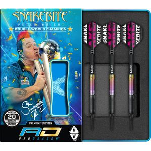 RED DRAGON - Peter Wright Snakebite World Champion 2020 Edition: Softip Tungsten Steel Dartpijlen Professioneel - 18 gram vat, 20 gram totaal gewicht