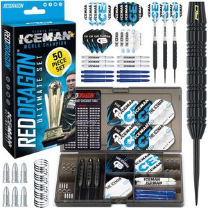 RED DRAGON - Gerwyn Price Iceman Ultimate Steeltip Brass Dartpijlen Set Professioneel - 22 gram