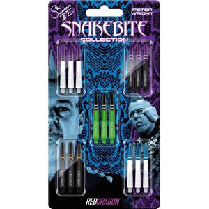 RED DRAGON - Snakebite Schacht Collectie Tussenliggend - 1 sets per pakket van elke vlucht (15 dartschachten in totaal)