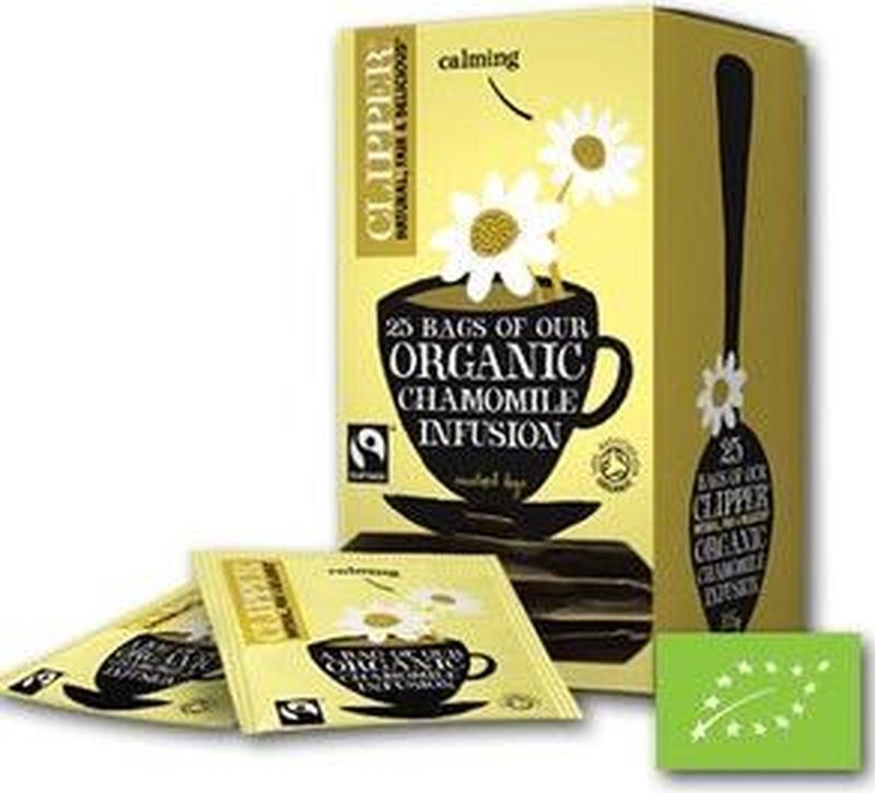 Thee Clipper infusion chamomile bio 25 zakjes | 6 stuks