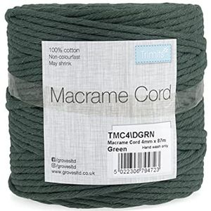 Trimits TMC4DGRN macramé koord 87m x 4mm donkergroen
