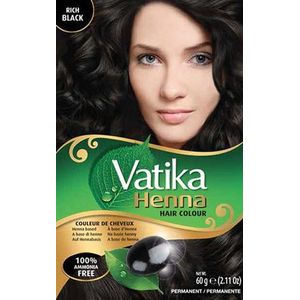Dabur Vatika Henna Haarkleur Permanent Rich Black 6x10g (in totaal - 60g)