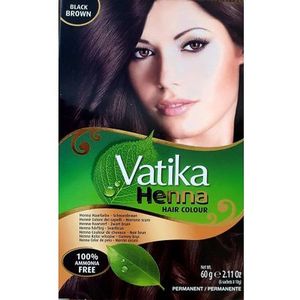 Vatika - Henna Haarkleur - Zwartbruin - 6 Sachets van 10 Gram